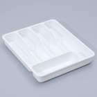 Лоток для столовых приборов раздвижной Plast-Avenue, 5 секций, 36×30.5×5 см, пластик, белый - Фото 4