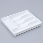 Лоток для столовых приборов раздвижной Plast-Avenue, 5 секций, 36×30.5×5 см, пластик, белый - Фото 5