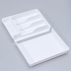 Лоток для столовых приборов раздвижной Plast-Avenue, 5 секций, 36×30.5×5 см, пластик, белый - Фото 6