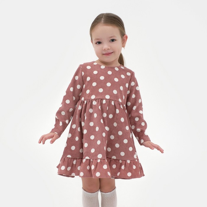Платье детское KAFTAN "Горох", р. 30 (98-104), розовый - Фото 1
