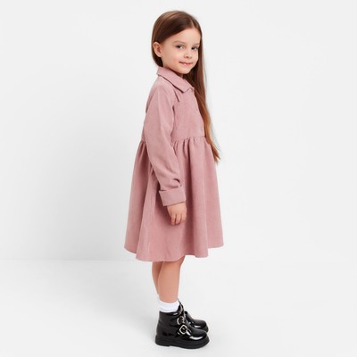 Платье детское KAFTAN Velvet, размер 32 (110-116 см), пыльно-розовое
