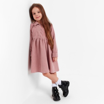 Платье для девочки KAFTAN: Velvet, пыльно-розовое, рост 146-152 см