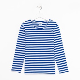 Лонгслив для мальчика, цвет синий/белый, рост 152 см  (артикул 7666321)  большой выбор товаров оптом и в розницу по низким ценам с доставкой