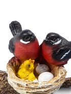Подвесной декор из полистоуна «Гнездо со снегирями» 15×12×10 см  (артикул 7689287)  большой выбор товаров оптом и в розницу по низким ценам с доставкой