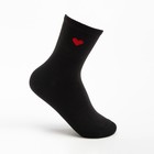 Носки женские "Красное сердце", цвет чёрный, р-р 36-40 - фото 9548970