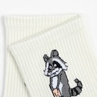 Носки женские "Енот", цвет белый, размер 36-40 - фото 24507689