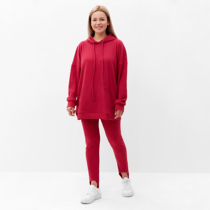 Костюм женский (толстовка/легинсы), цвет фуксия, размер 48 52660