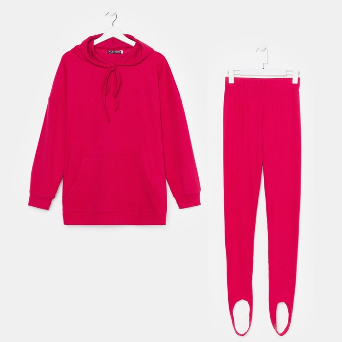 Костюм женский (толстовка/легинсы), цвет фуксия, размер 48 52660