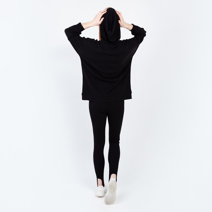 Костюм женский (толстовка/легинсы), цвет чёрный, размер 48 52662
