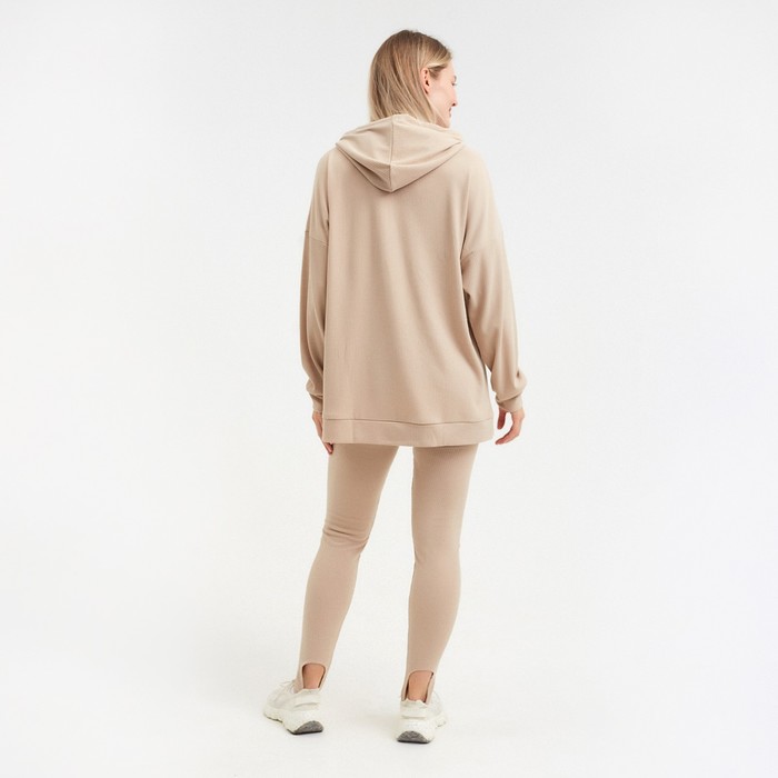 Костюм женский (толстовка/легинсы), цвет бежевый, размер 50 52667