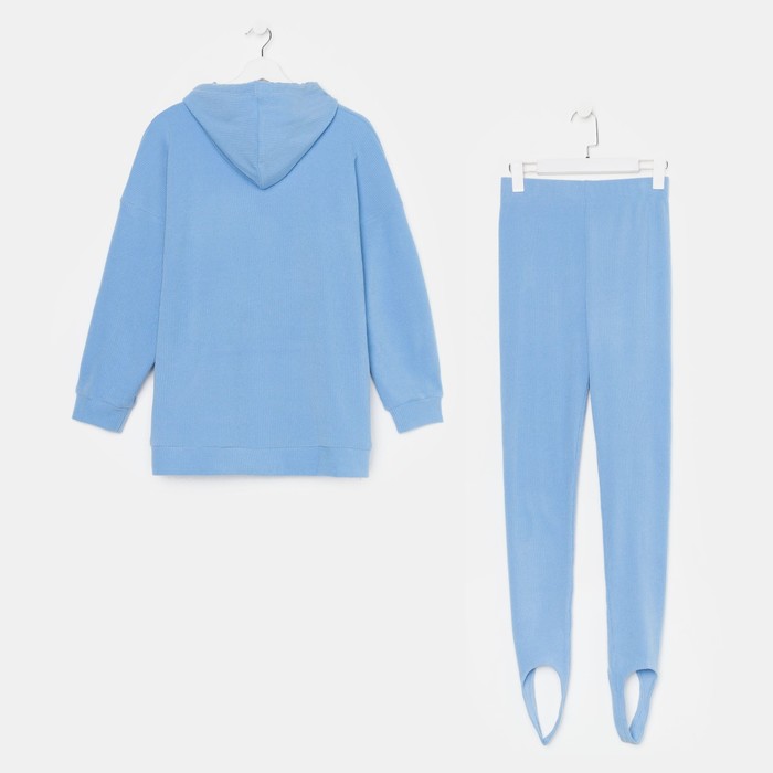 Костюм женский (толстовка/легинсы), цвет голубой, размер 48 52673