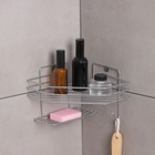 Полка настенная, с мыльницей, 20×20×15.5 см, хром - Фото 2