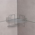 Полка настенная, с мыльницей, 20×20×15.5 см, хром - Фото 3