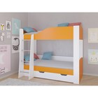 Детская двухъярусная кровать «Астра 2», цвет белый / оранжевый - фото 295458502