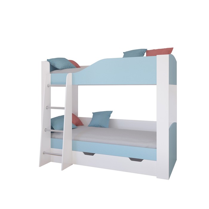 Детская двухъярусная кровать «Астра 2», цвет белый / голубой - фото 1908828951