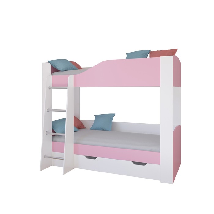 Детская двухъярусная кровать «Астра 2», цвет белый / розовый - фото 1927827104