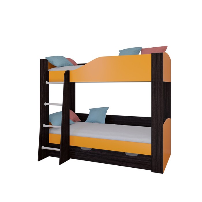Детская двухъярусная кровать «Астра 2», цвет венге / оранжевый - фото 1908828975