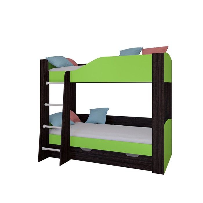 Детская двухъярусная кровать «Астра 2», цвет венге / салатовый - фото 1908828978