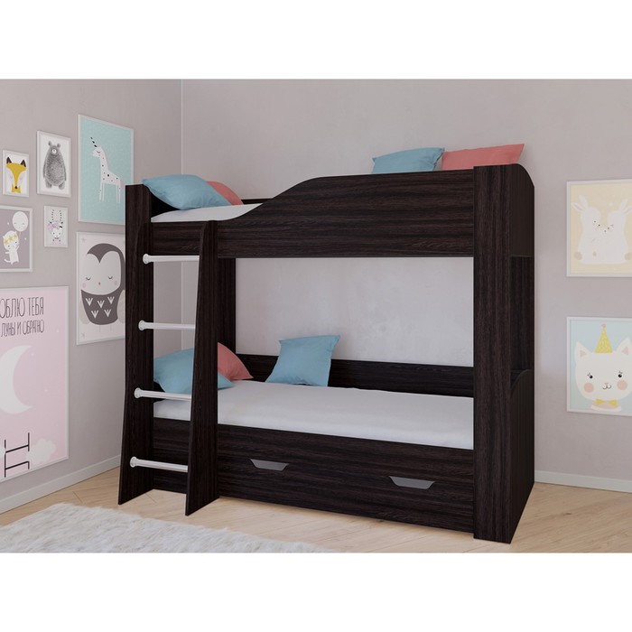 Детская двухъярусная кровать «Астра 2», цвет венге / венге - Фото 1