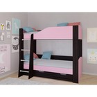Детская двухъярусная кровать «Астра 2», цвет венге / розовый - фото 109871164