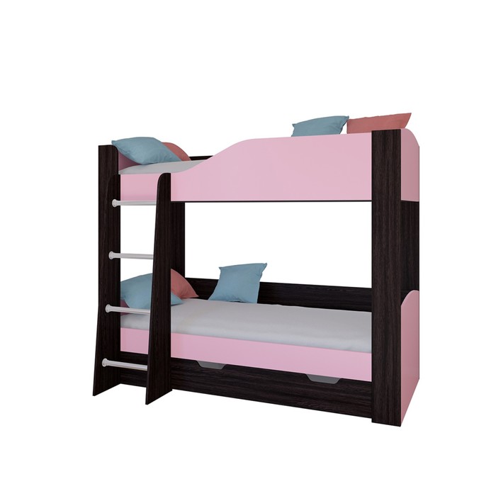 Детская двухъярусная кровать «Астра 2», цвет венге / розовый - фото 1908828987