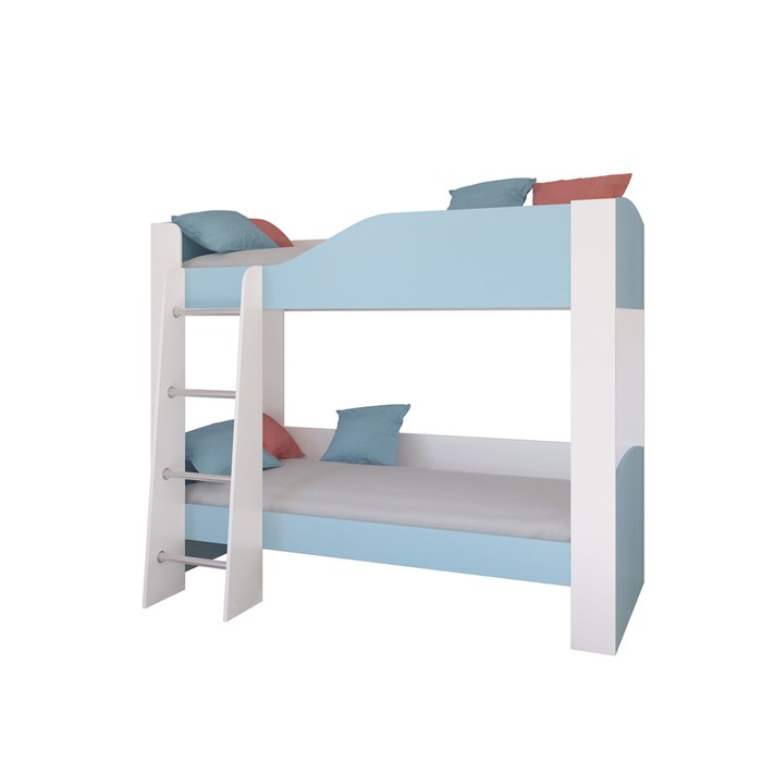 Детская двухъярусная кровать «Астра 2», без ящика, цвет белый / голубой - фото 1927827167