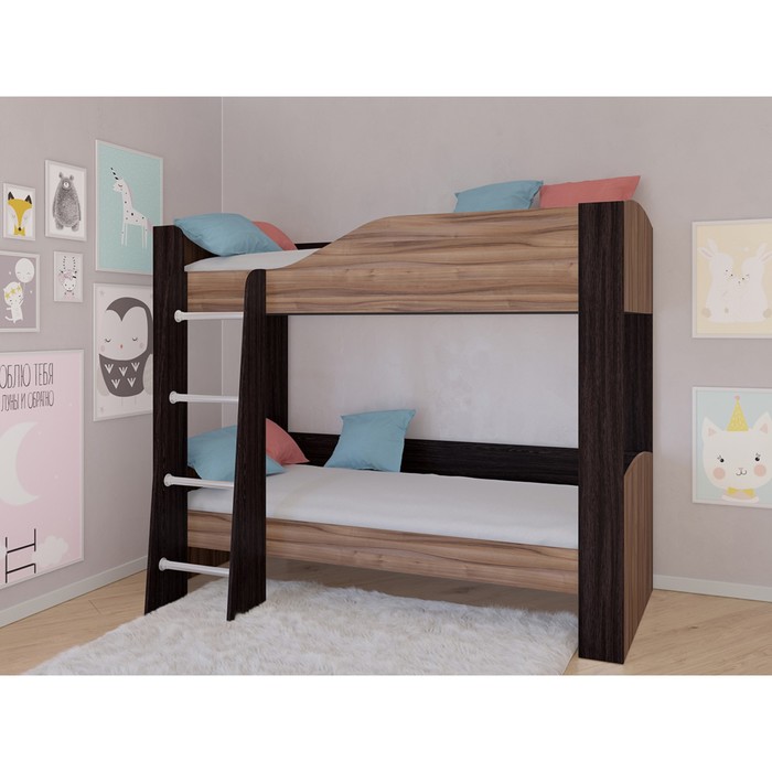 Детская двухъярусная кровать «Астра 2», без ящика, цвет венге / орех - фото 1908829040