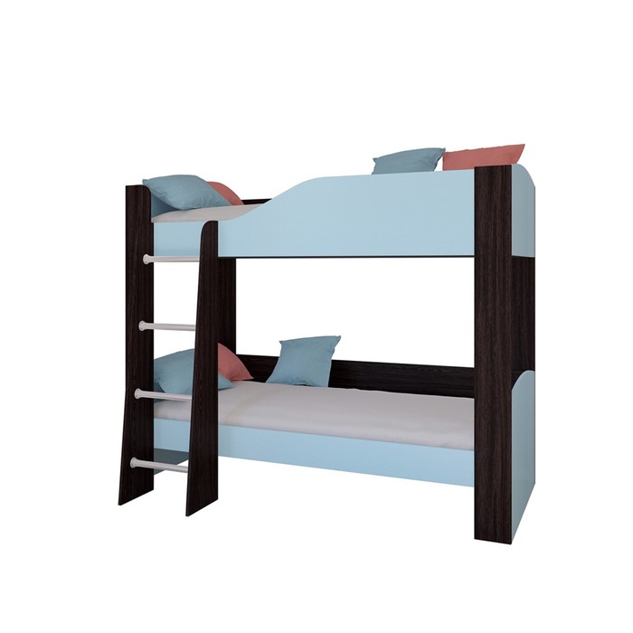Детская двухъярусная кровать «Астра 2», без ящика, цвет венге / голубой - фото 1908829050