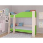 Детская двухъярусная кровать «Астра 2», без ящика, цвет дуб молочный / салатовый - фото 109871251