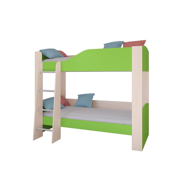 Детская двухъярусная кровать «Астра 2», без ящика, цвет дуб молочный / салатовый - фото 1908829077