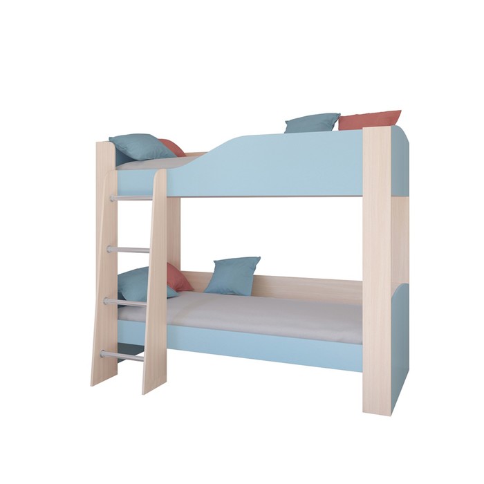Детская двухъярусная кровать «Астра 2», без ящика, цвет дуб молочный / голубой - фото 1927827227