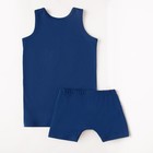 Комплект (майка/трусы) для мальчика, цвет синий, рост 104 - фото 34995558