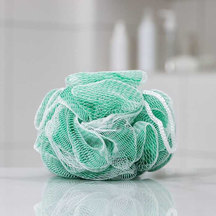 Мочалка для тела «Градиент», 40 гр, зелёная - Фото 1