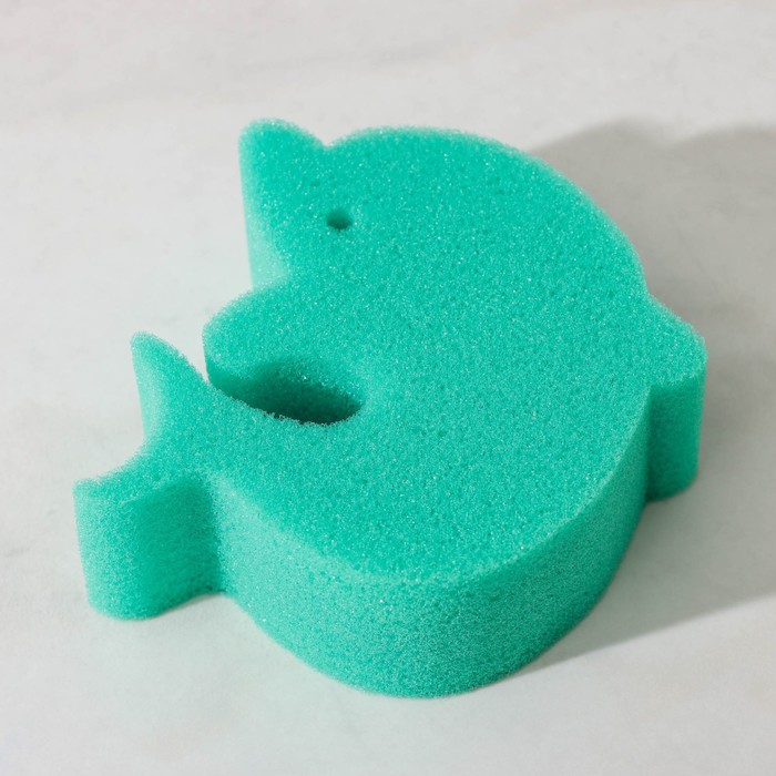 Губка для тела детская «Дельфин», 9×9 см, цвет микс - фото 1907368354