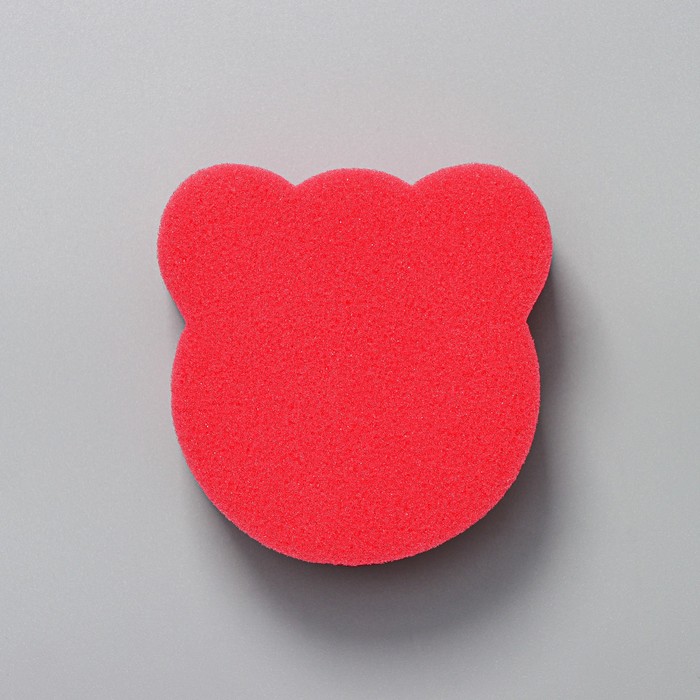 Губка для тела детская «Медвежонок», 9×9 см, цвет микс - фото 1886761717