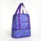 Сумка хозяйственная на молнии, с увеличением, наружный карман, цвет сиреневый - фото 23951205