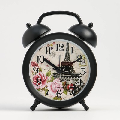 Часы - будильник настольные "Париж", дискретный ход, 8 х 12.5 см, АА