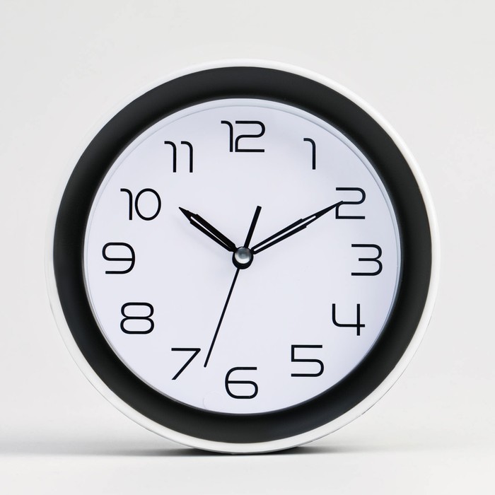 Часы - будильник настольные "Классика", с подвесом, дискретный ход, 15 х 4 см. белый - Фото 1