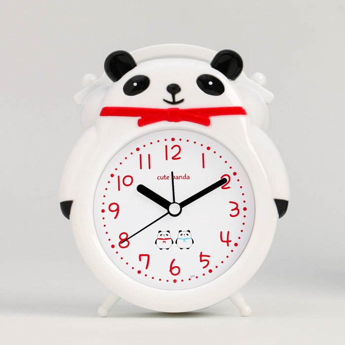 Часы - будильник настольные "Милая панда" детские, дискретный ход, 16 х 13 см, АА - Фото 1