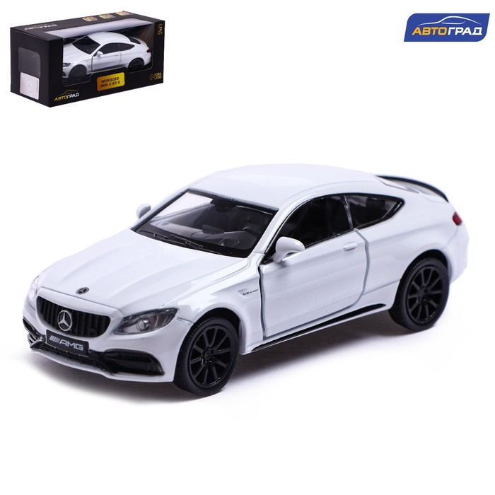 Машина металлическая MERCEDES-AMG C63 S COUPE, 1:32, открываются двери, инерция, цвет белый - фото 1905920750