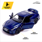 Машина металлическая NISSAN GT-R (R35), 1:32, открываются двери, инерция, цвет синий - Фото 3