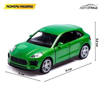 Машина металлическая PORSCHE MACAN S, 1:32, открываются двери, инерция, цвет зелёный