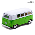 Машина металлическая VOLKSWAGEN TRANSPORTER T1, 1:32, открываются двери, инерция, цвет зелёный - Фото 5