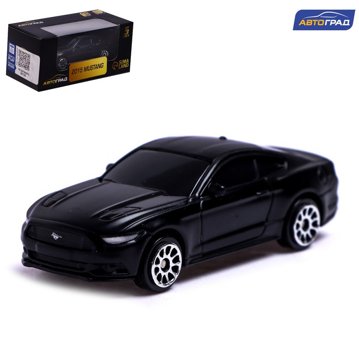 Машина металлическая FORD MUSTANG, 1:64, цвет чёрный матовый - Фото 1