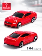 Машина металлическая FORD MUSTANG, 1:64, цвет красный - Фото 3