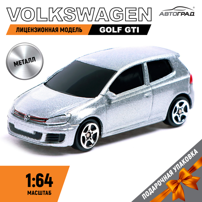 Машина металлическая VOLKSWAGEN GOLF GTI, 1:64, цвет серебро - Фото 1