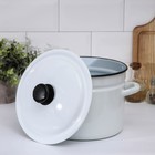 Кастрюля эмалированная, 6 л, белая - Фото 2