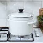 Кастрюля эмалированная, 6 л, белая - Фото 4