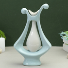 ваза керамика абстракция 19,5*32 см кувшин в цветке голубой - Фото 2