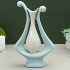 ваза керамика абстракция 19,5*32 см кувшин в цветке голубой - Фото 1